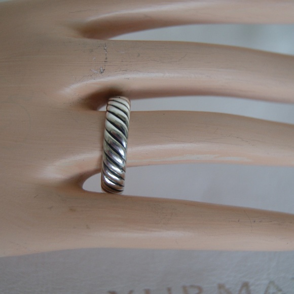 David Yurman Sterling Silver Cable Band Ring 7.5 - Picture 1 of 4